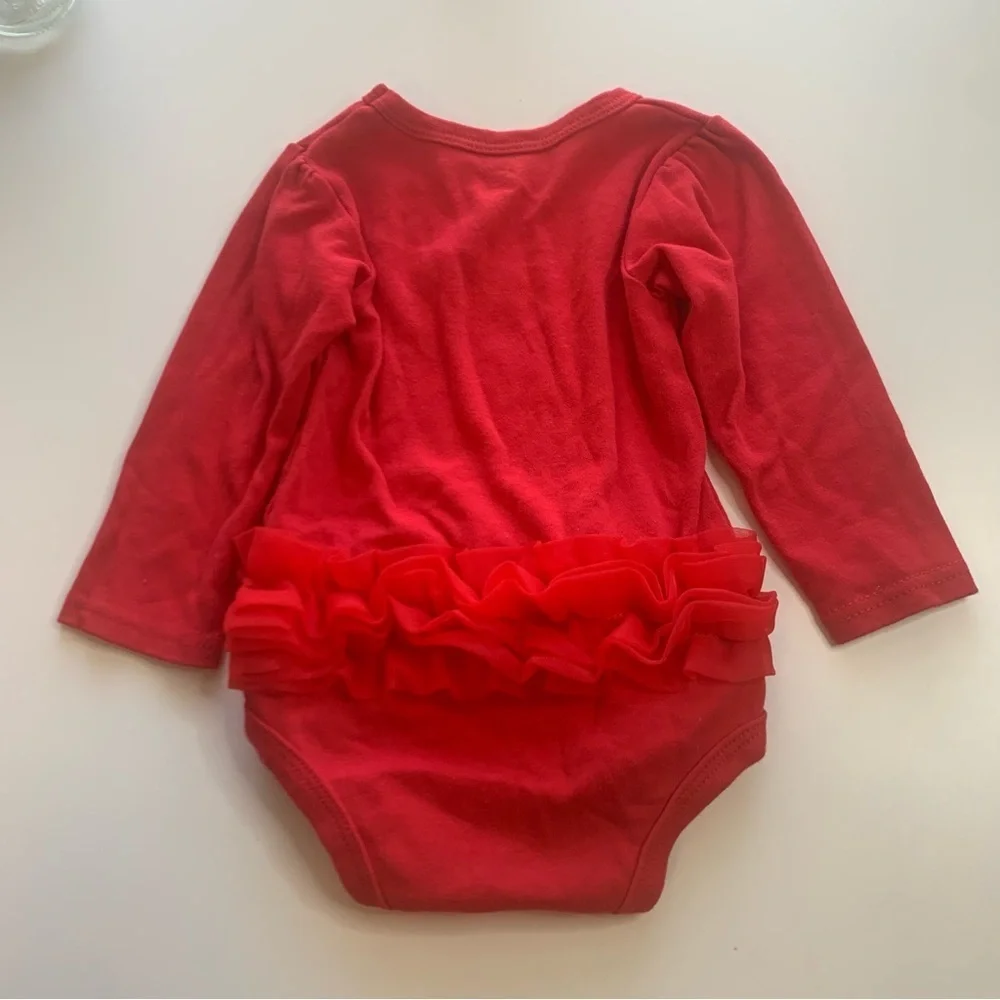 Holiday Red Ruffled Bodysuit for Kids